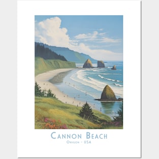 Cannon Beach, Oregon - Vintage Travel Poster Posters and Art